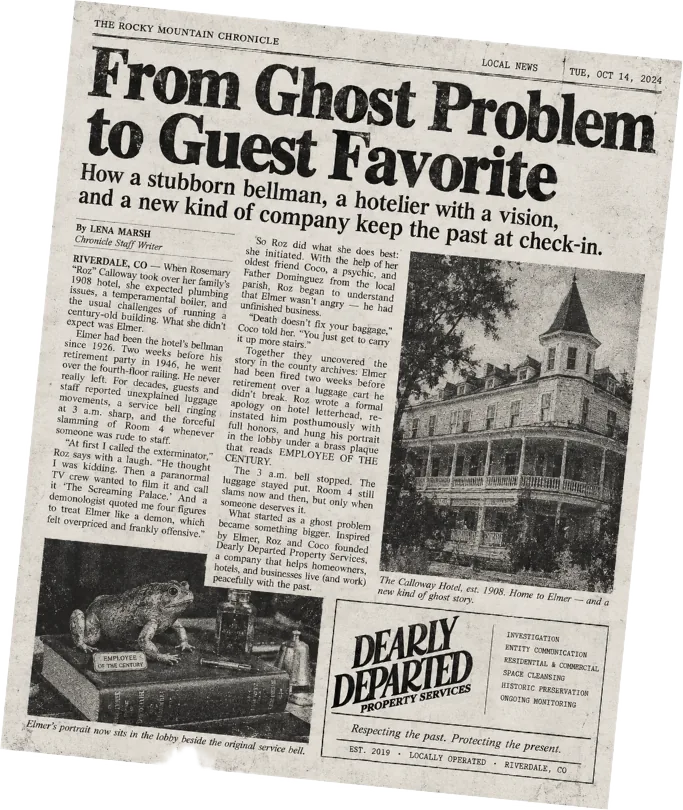 Newspaper clipping: From Ghost Problem to Guest Favorite